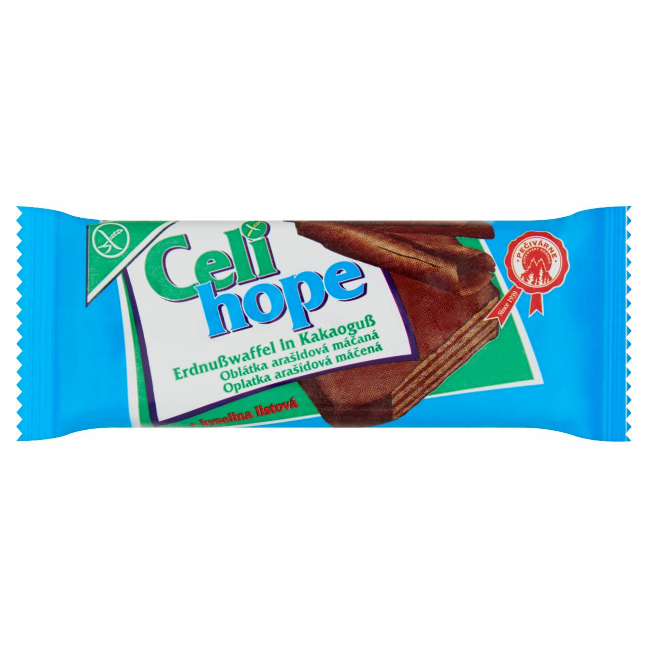 Képek - Celi Hope kakaómázban mártott, földimogyorós krémmel töltött ostya 35 g