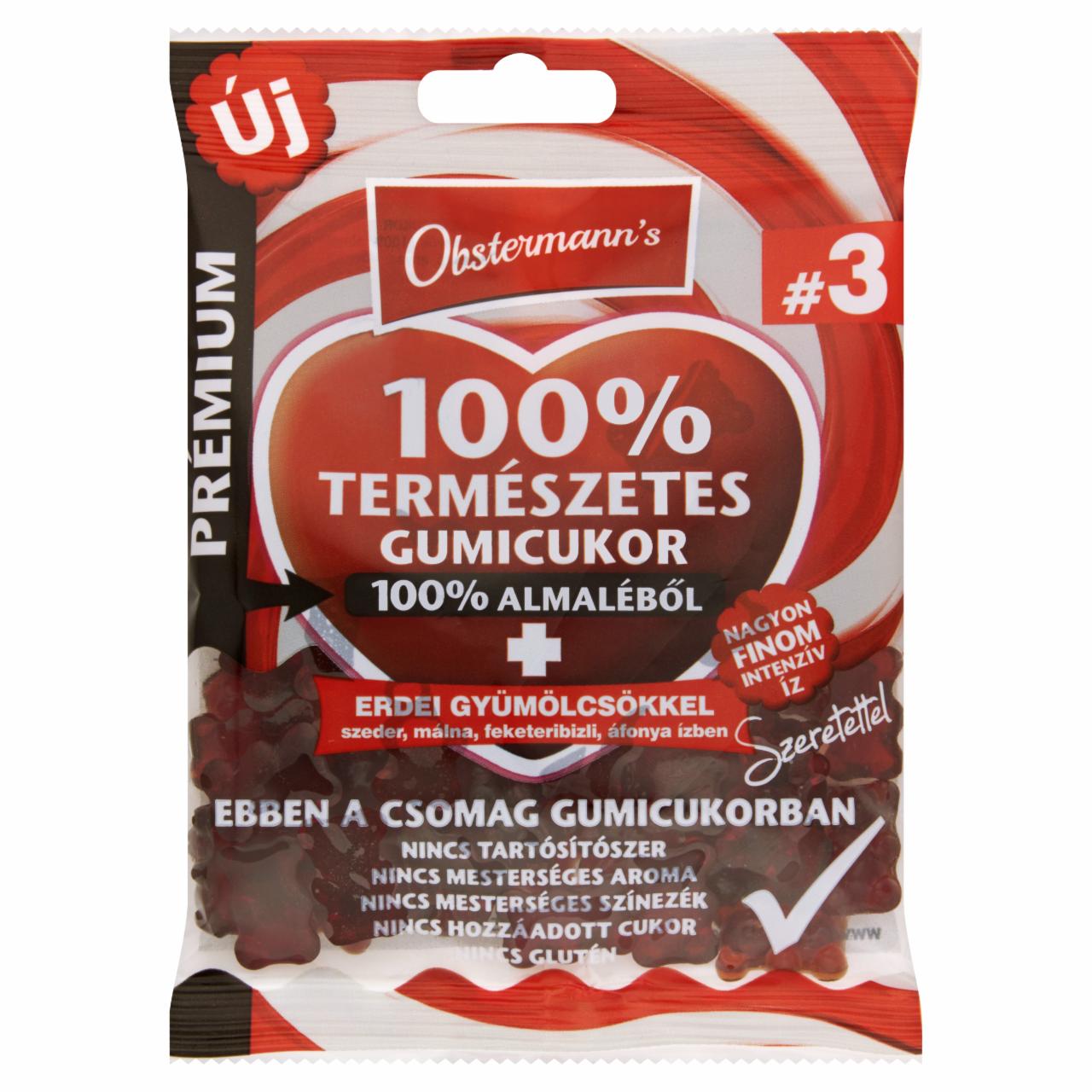 Képek - Obstermann's Prémium 100% természetes gumicukor erdei gyümölcsökkel 80 g