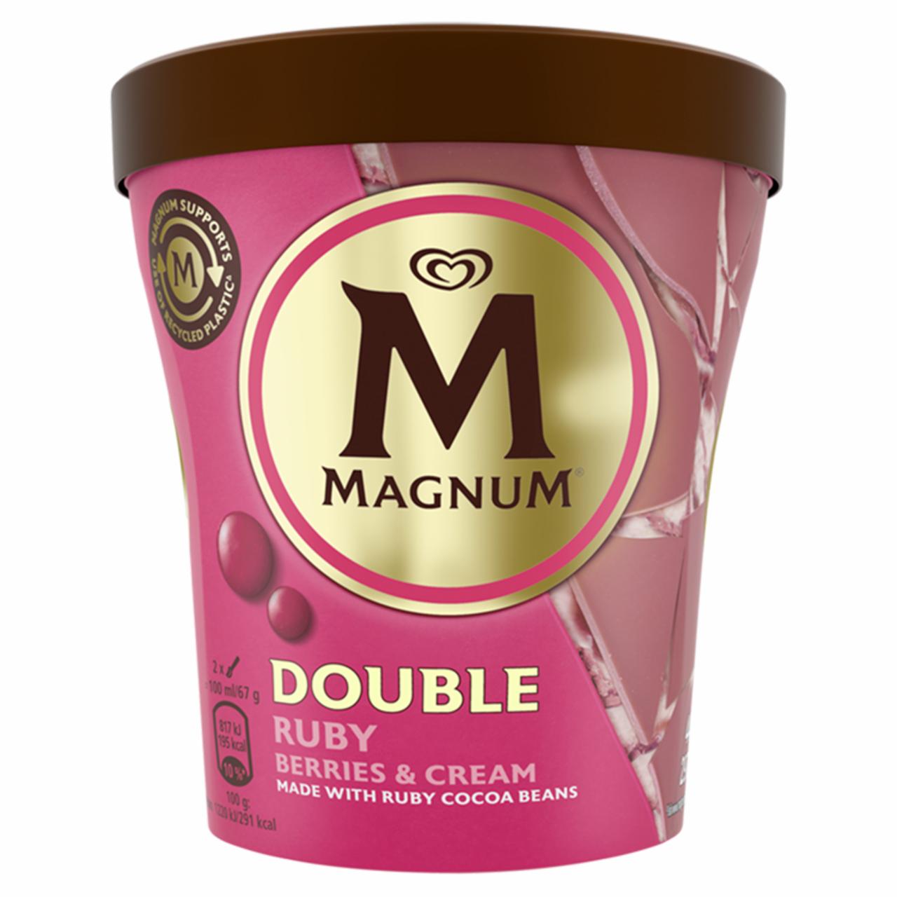Képek - Magnum poharas jégkrém Dupla Ruby Csokoládés-Bogyós gyümölcsös 440 ml