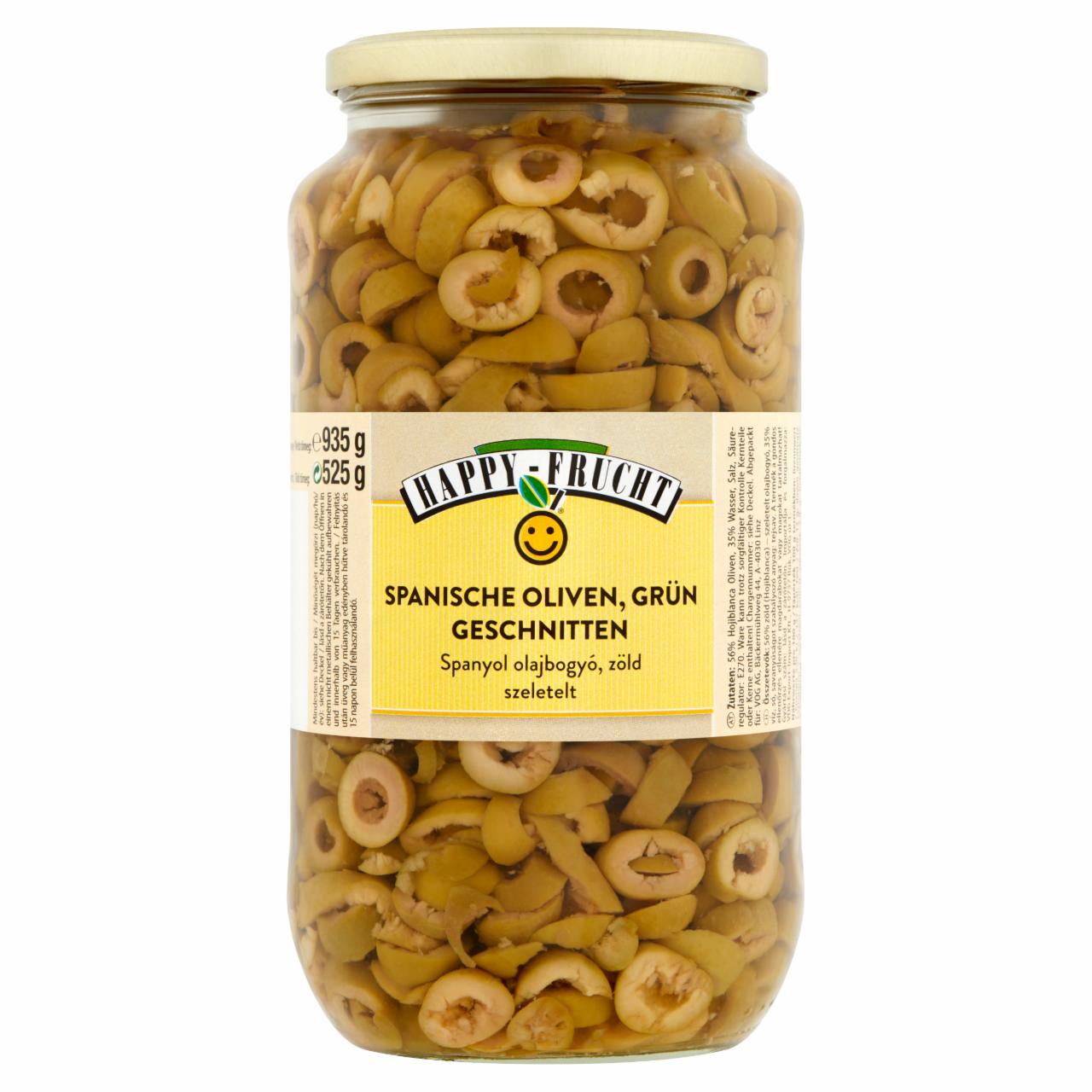 Képek - Happy Frucht szeletelt zöld spanyol olajbogyó 935 g