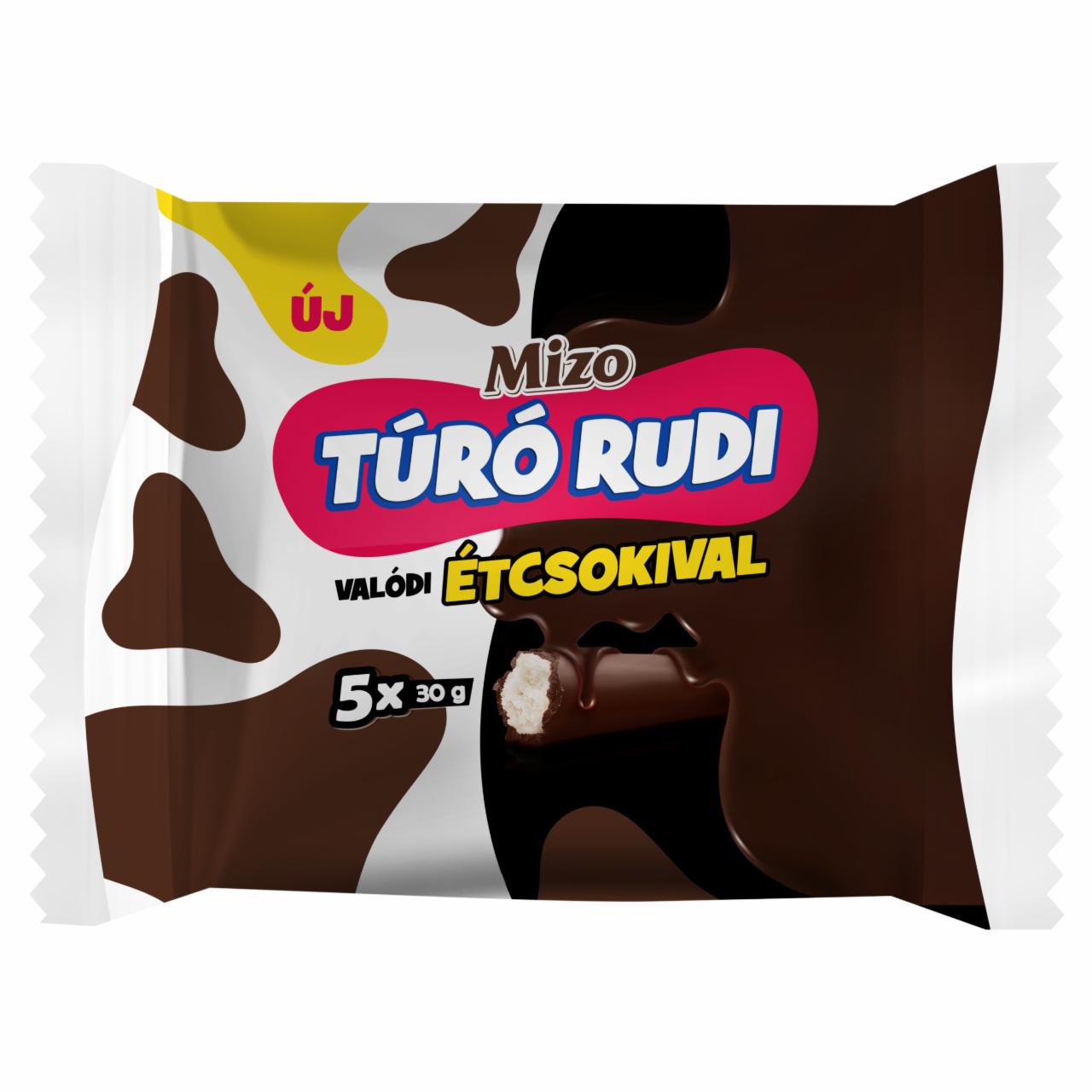 Képek - Mizo Túró Rudi natúr túródesszert étcsokoládé bevonattal 5 x 30 g (150 g)