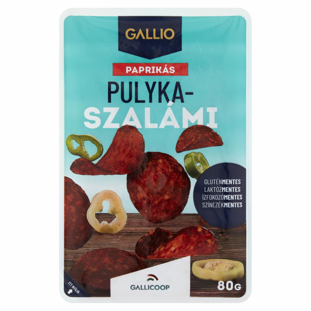 Képek - Gallio szeletelt paprikás pulyka szalámi 80 g