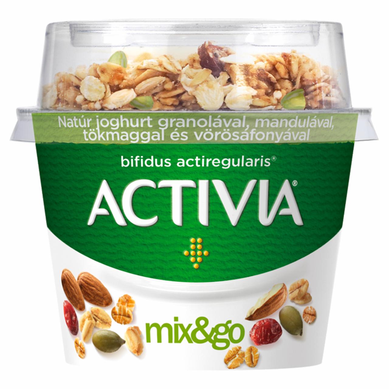 Képek - Danone Activia mix&go natúr joghurt granolával, mandulával, tökmaggal és vörösáfonyával 170 g