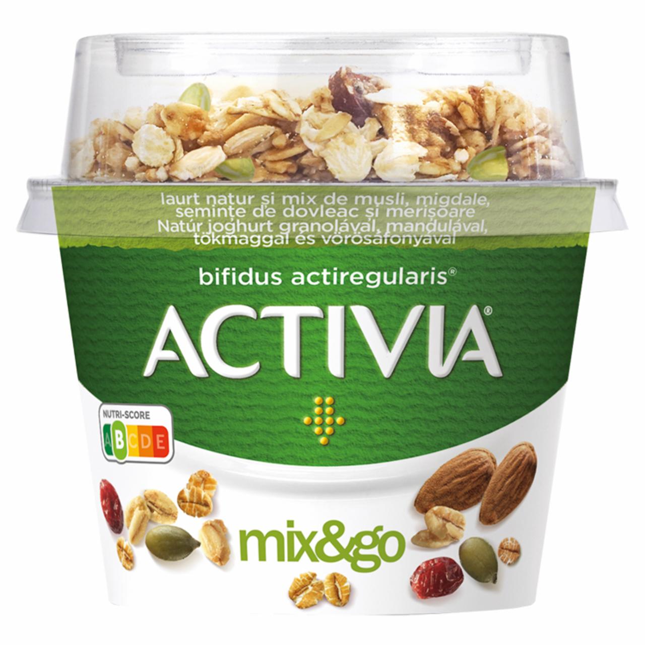 Képek - Danone Activia mix&go natúr joghurt granolával, mandulával, tökmaggal és vörösáfonyával 170 g