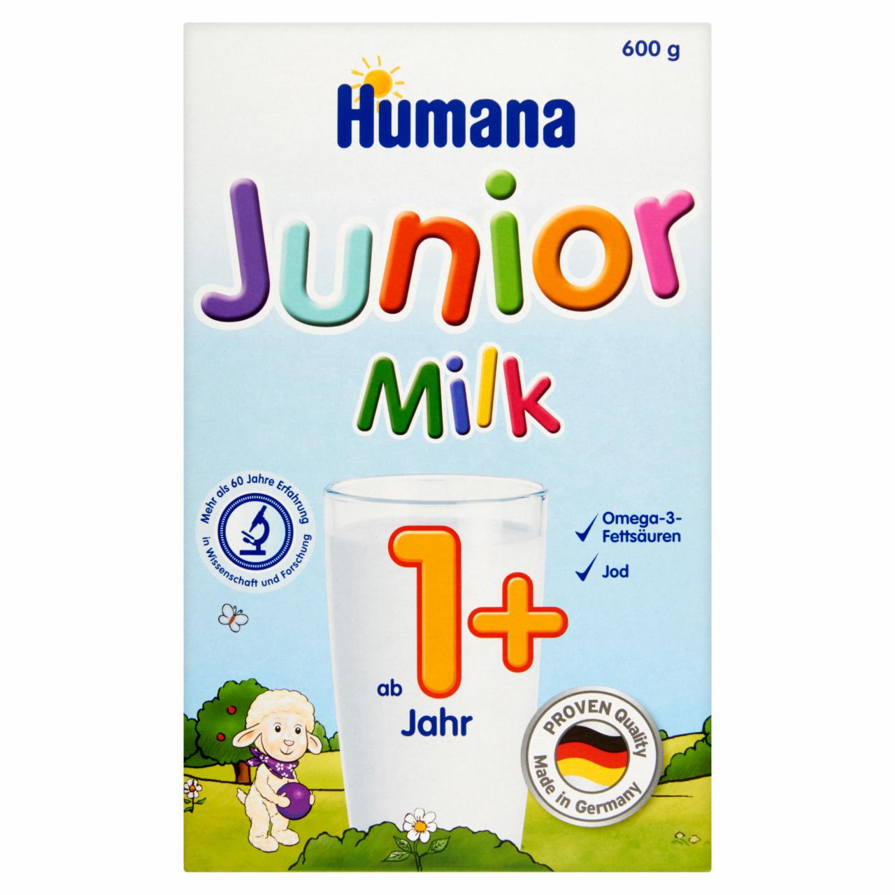 Képek - Humana Junior Milk tejalapú, vanília ízű tápszer 12 hónapos kortól 600 g