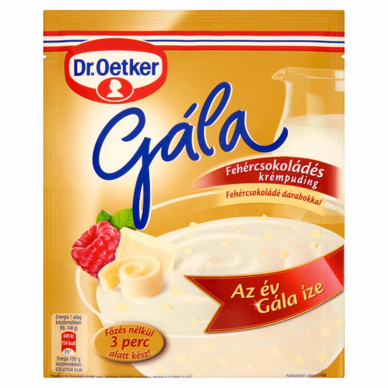 Képek - Dr. Oetker Gála fehércsokoládés krémpudingpor fehércsokoládé darabokkal 95 g