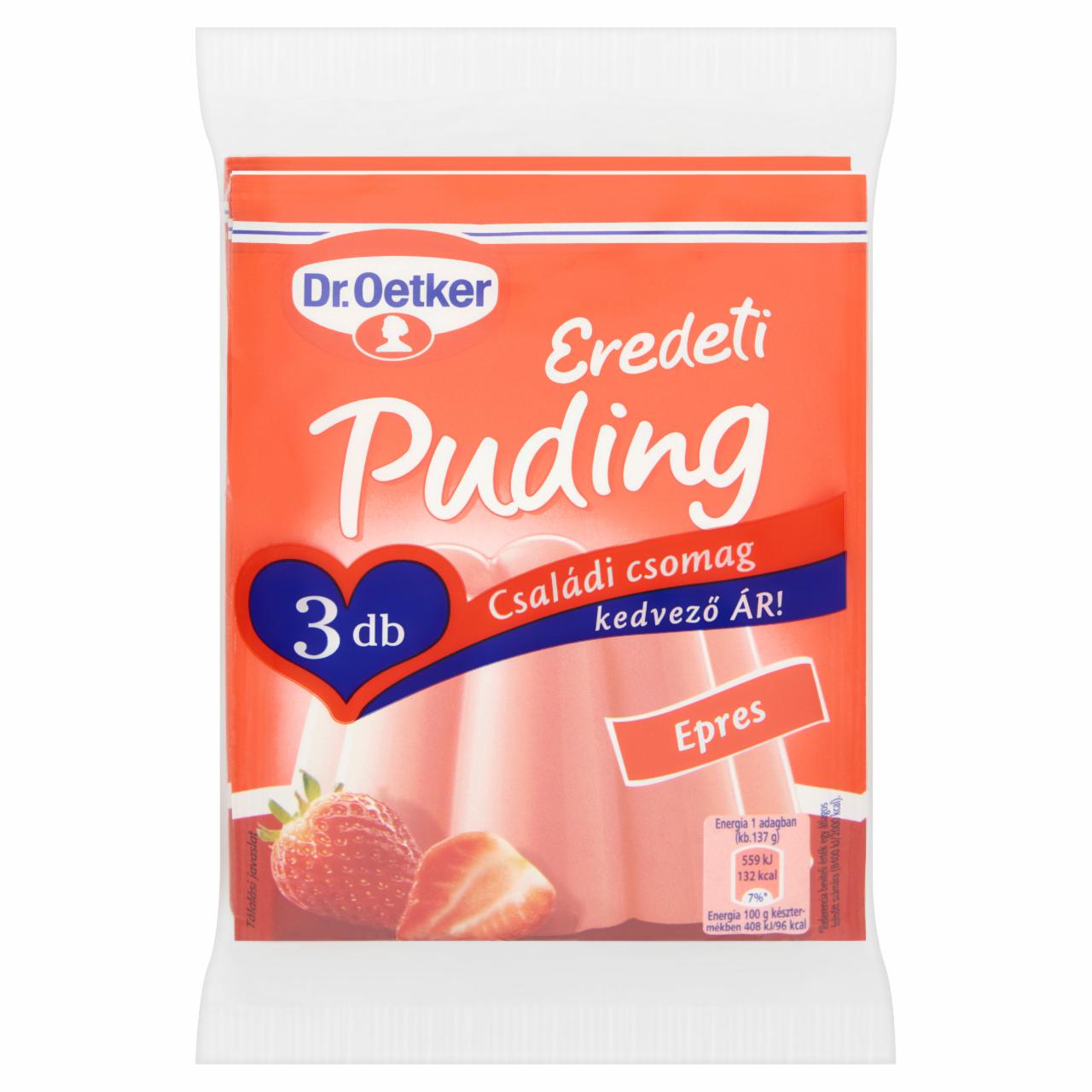 Képek - Dr. Oetker Eredeti Puding epres pudingpor 3 x 40 g