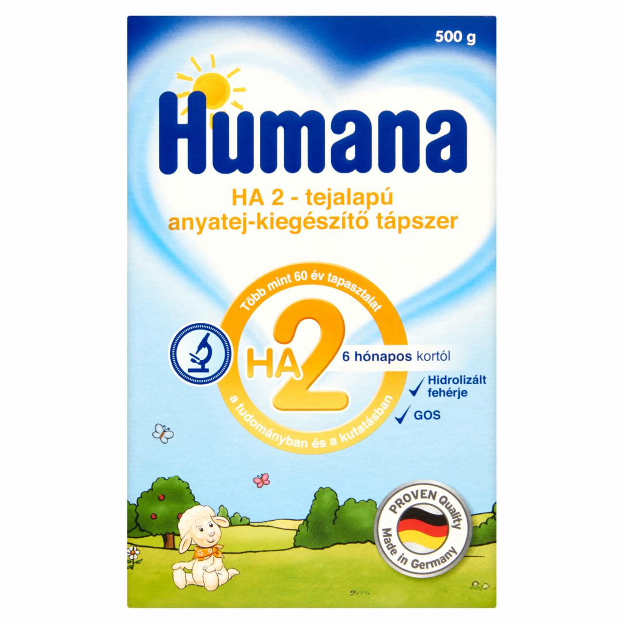 Képek - Humana HA 2 tejalapú anyatej-kiegészítő tápszer 6 hónapos kortól 500 g