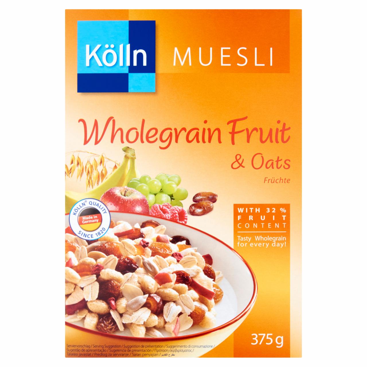 Képek - Kölln teljes kiőrlésű zab müzli gyümölccsel 375 g