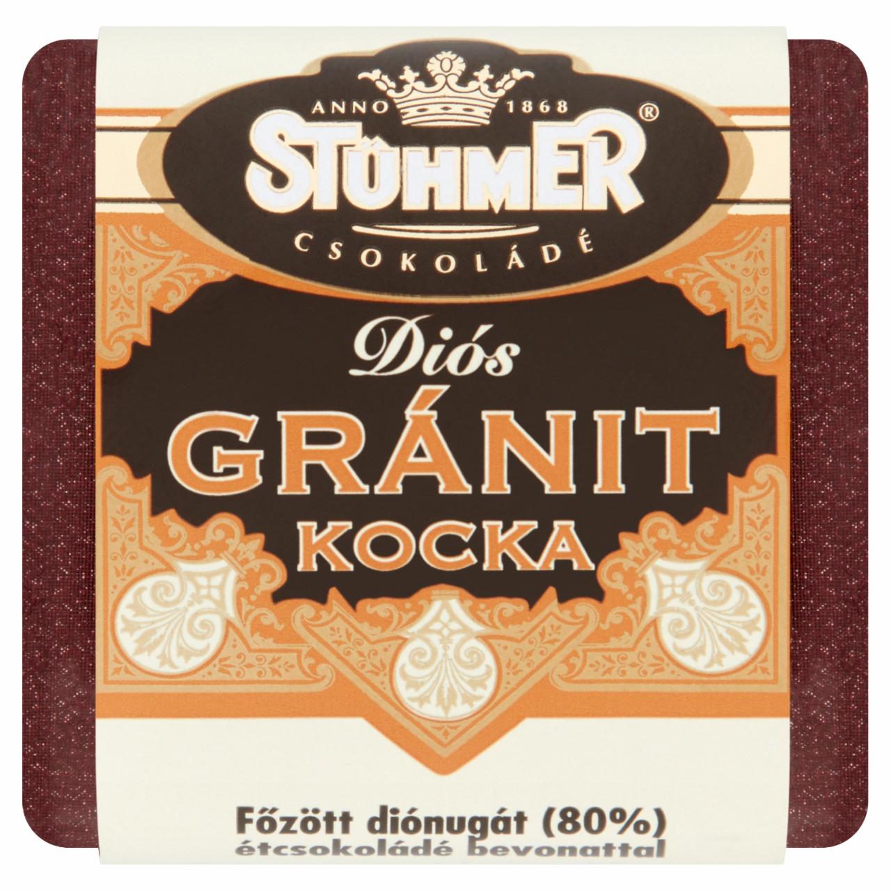 Képek - Stühmer Diós Gránit Kocka főzött diónugát étcsokoládé bevonattal 30 g