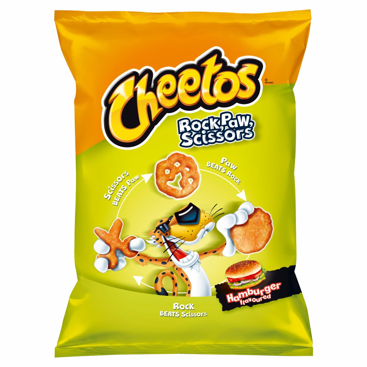 Képek - Cheetos Rock, Paw, Scissors kukoricasnack hamburger jellegű ízesítéssel 85 g