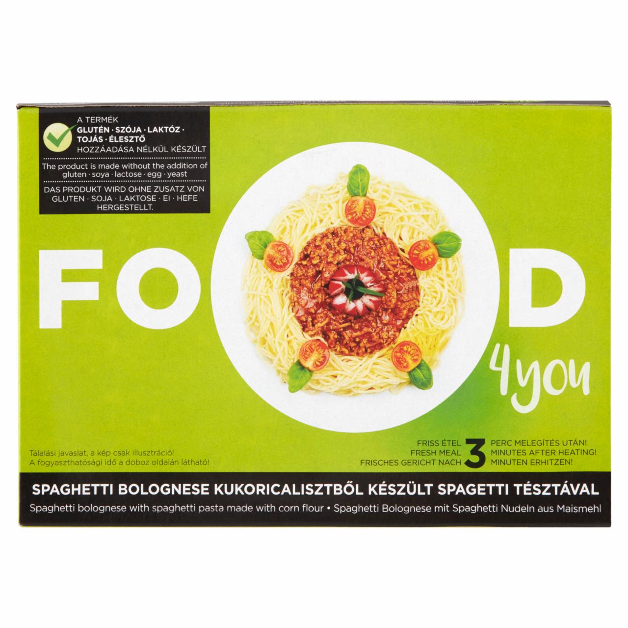 Képek - Food 4 You spaghetti bolognese kukoricalisztből készült spagetti tésztával 330 g