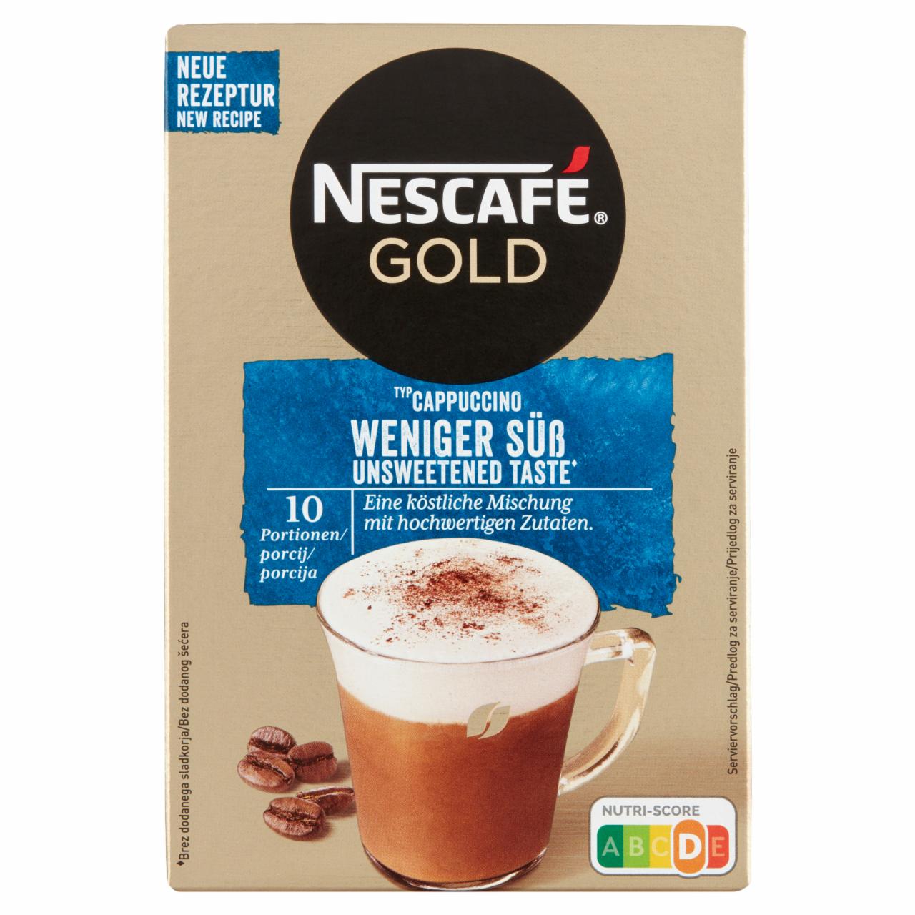 Képek - Nescafé Gold Cappuccino azonnal oldódó kávéspecialitás édes íz nélkül 10 x 12,5 g (125 g)