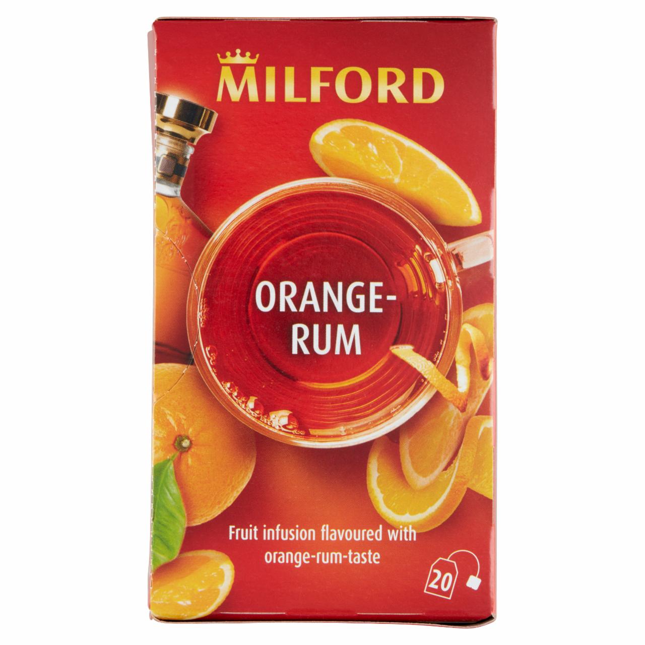 Képek - Milford narancs és rum ízesítésű aromásított gyümölcstea 20 filter 50 g