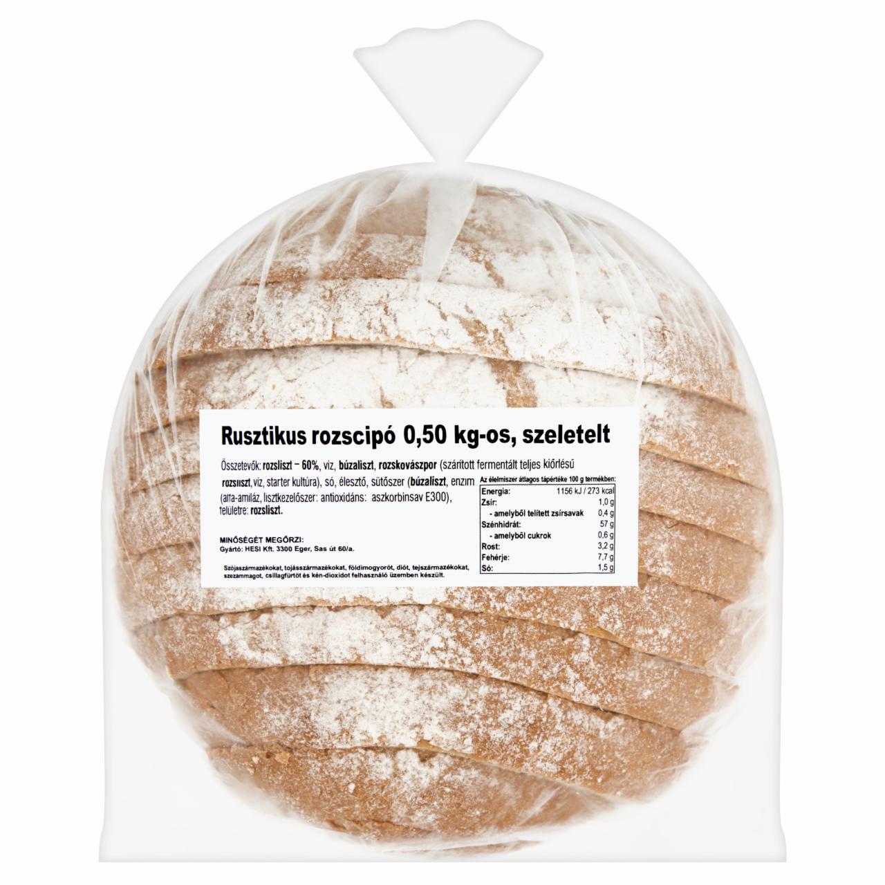 Képek - Hesi rusztikus szeletelt rozscipó 0,5 kg