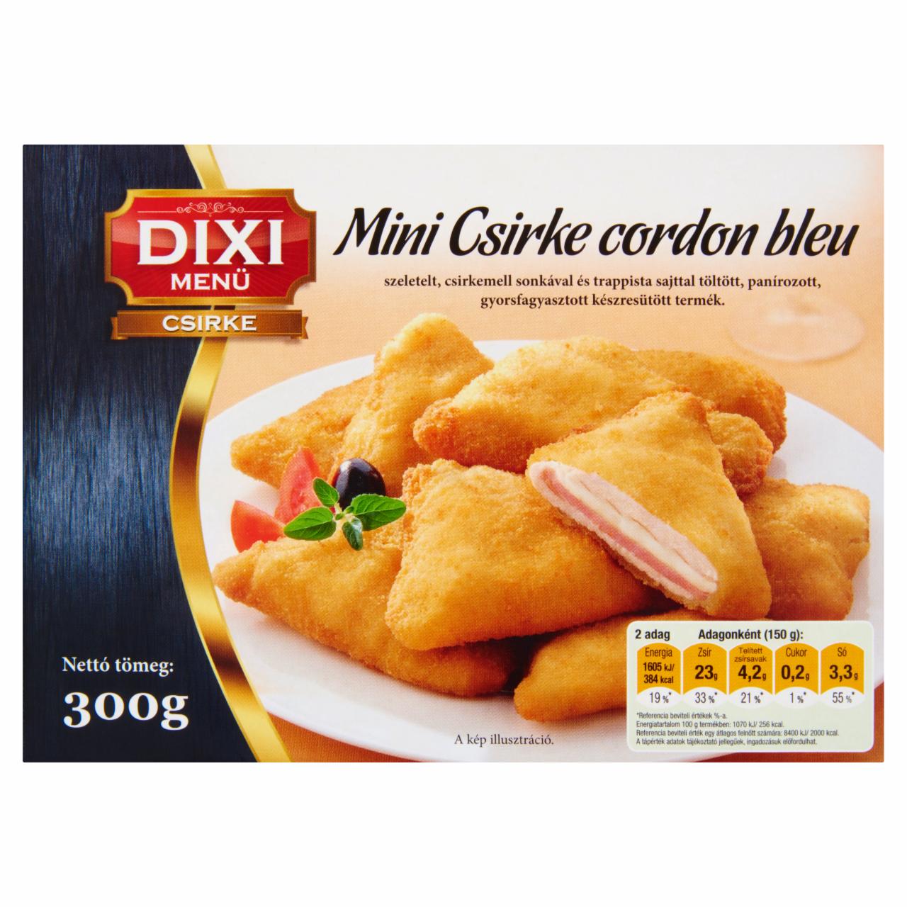 Képek - Dixi Menü Csirke gyorsfagyasztott mini csirke cordon bleu 300 g