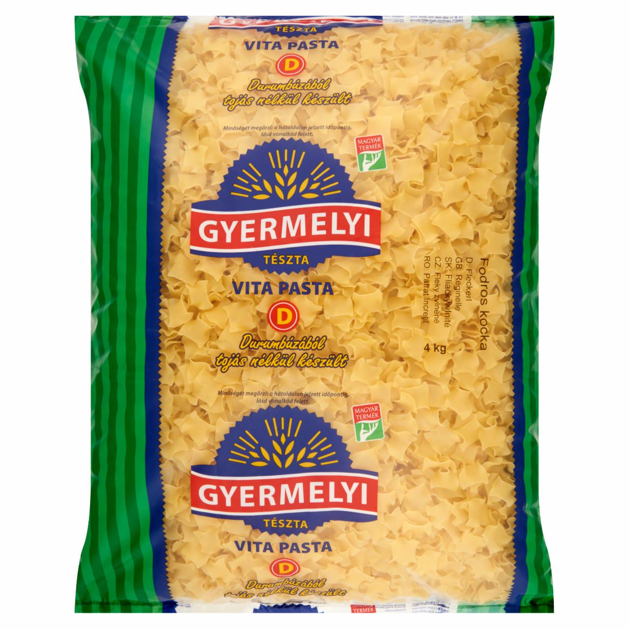 Képek - Gyermelyi Vita Pasta fodros kocka durum száraztészta 4 kg