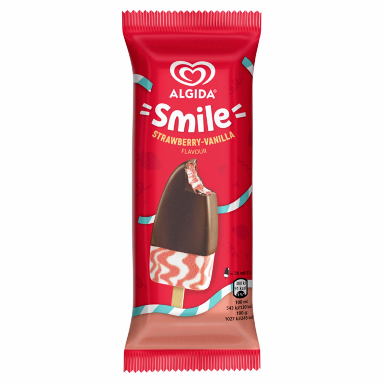 Képek - Algida Smile pálcikás jégkrém Eper-Vanília ízű 70 ml