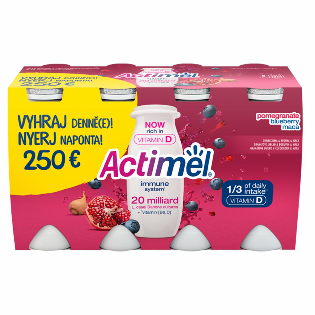 Képek - Danone Actimel gránátalma-, áfonya-, macaízű joghurtital 8 x 100 g (800 g)