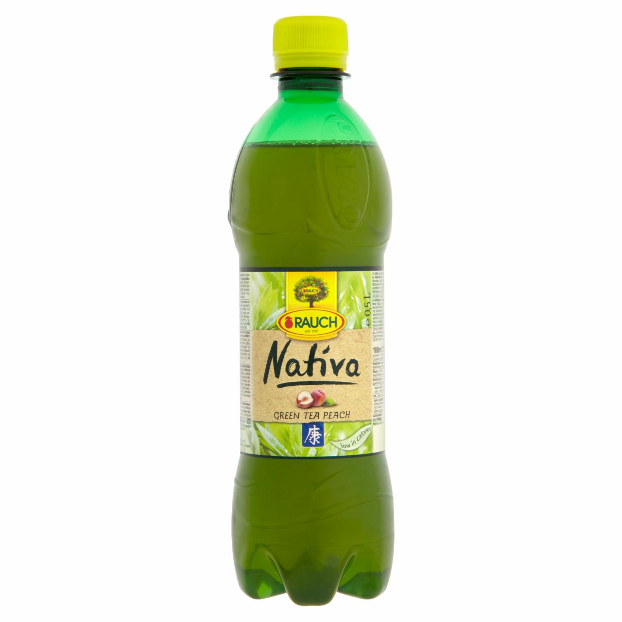 Képek - Rauch Nativa zöld tea őszibarack ízesítéssel 0,5 l