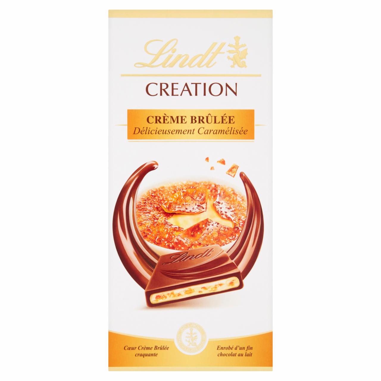 Képek - Lindt Creation Crème Brûlée ízű töltött tejcsokoládé karamell darabokkal és ropogós müzlivel 150 g