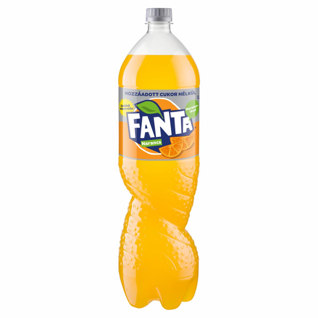 Képek - Fanta Zéró cukor energiamentes narancsízű szénsavas üdítőital édesítőszerekkel 2 l