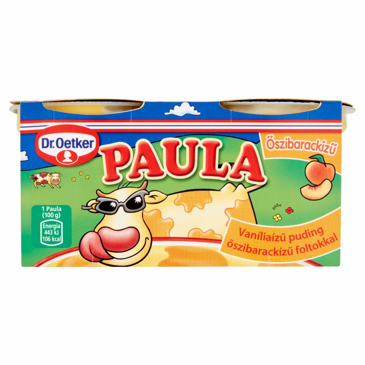 Képek - Dr. Oetker Paula vaníliaízű puding őszibarackízű foltokkal 2 x 100 g