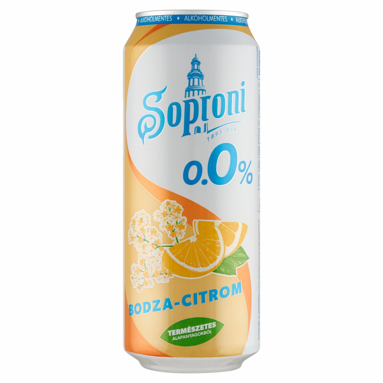 Képek - Soproni bodza-citromos alkoholmentes sörital 0,0% 500 ml