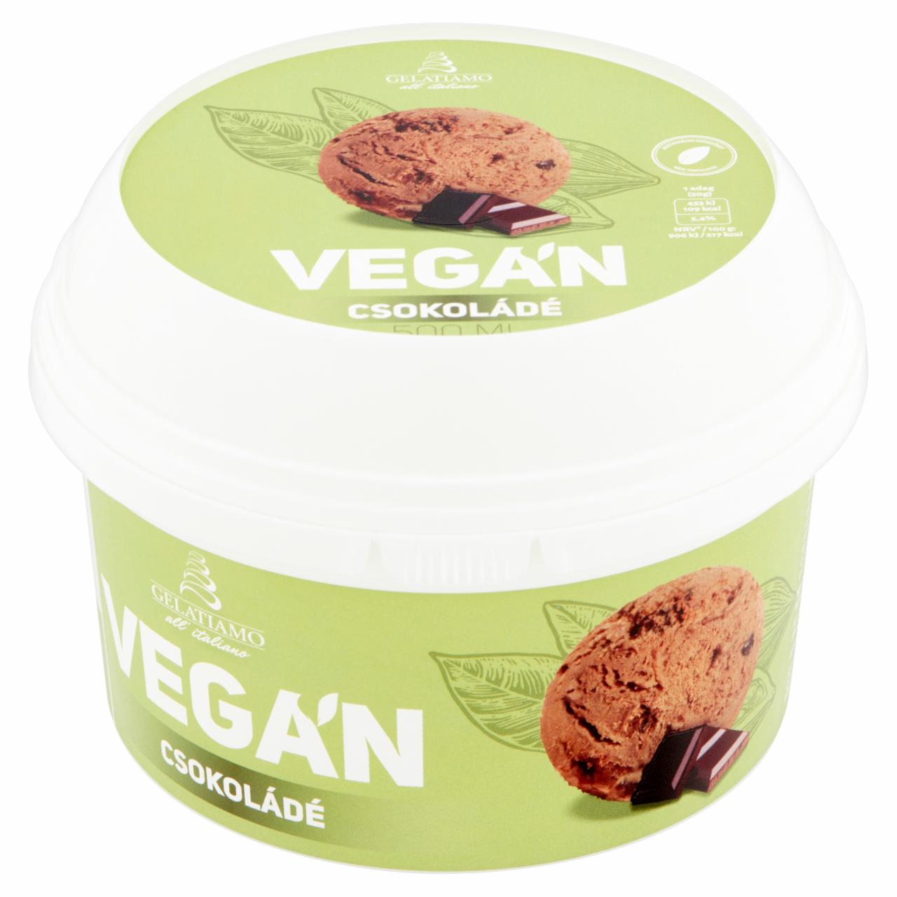 Képek - Gelatiamo vegán csokoládé jégkrém csokoládé darabkákkal és csokoládé öntettel 500 ml