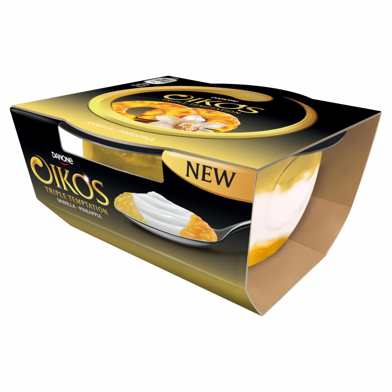 Képek - Danone Oikos Triple Temptation élőflórás görög krémjoghurt ananászos és vaníliaízű öntettel 115 g
