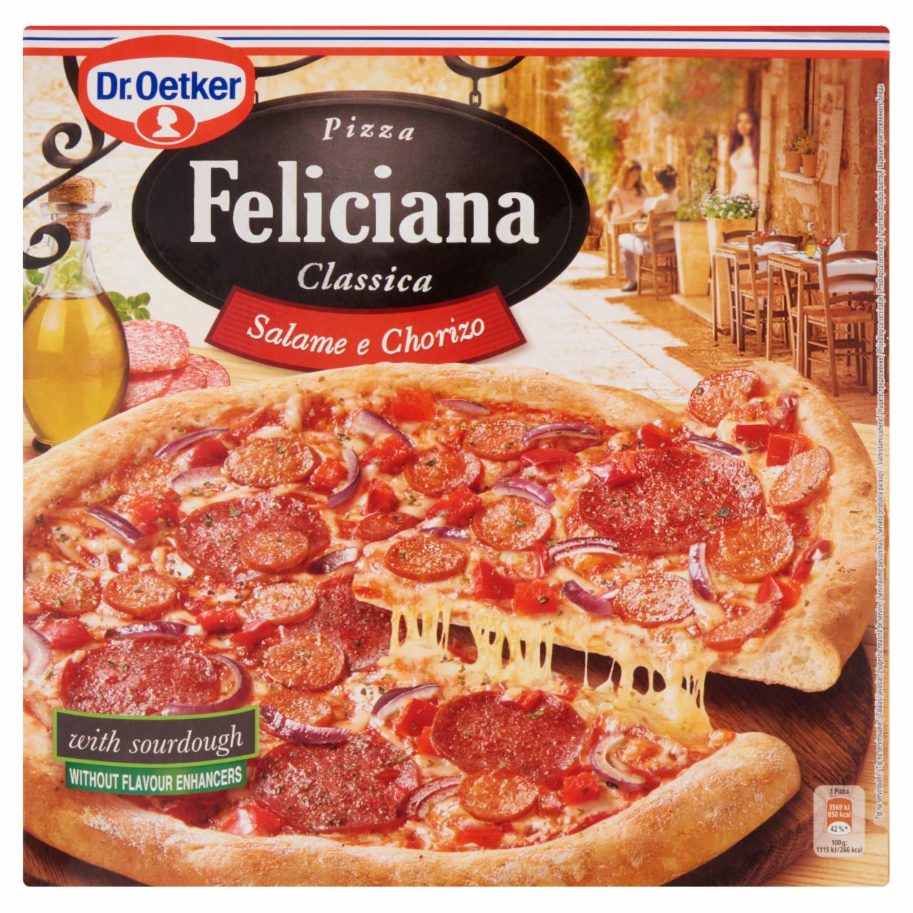 Képek - Dr. Oetker Feliciana gyorsfagyasztott pizza Chorizo szalámival és szalámival 320 g
