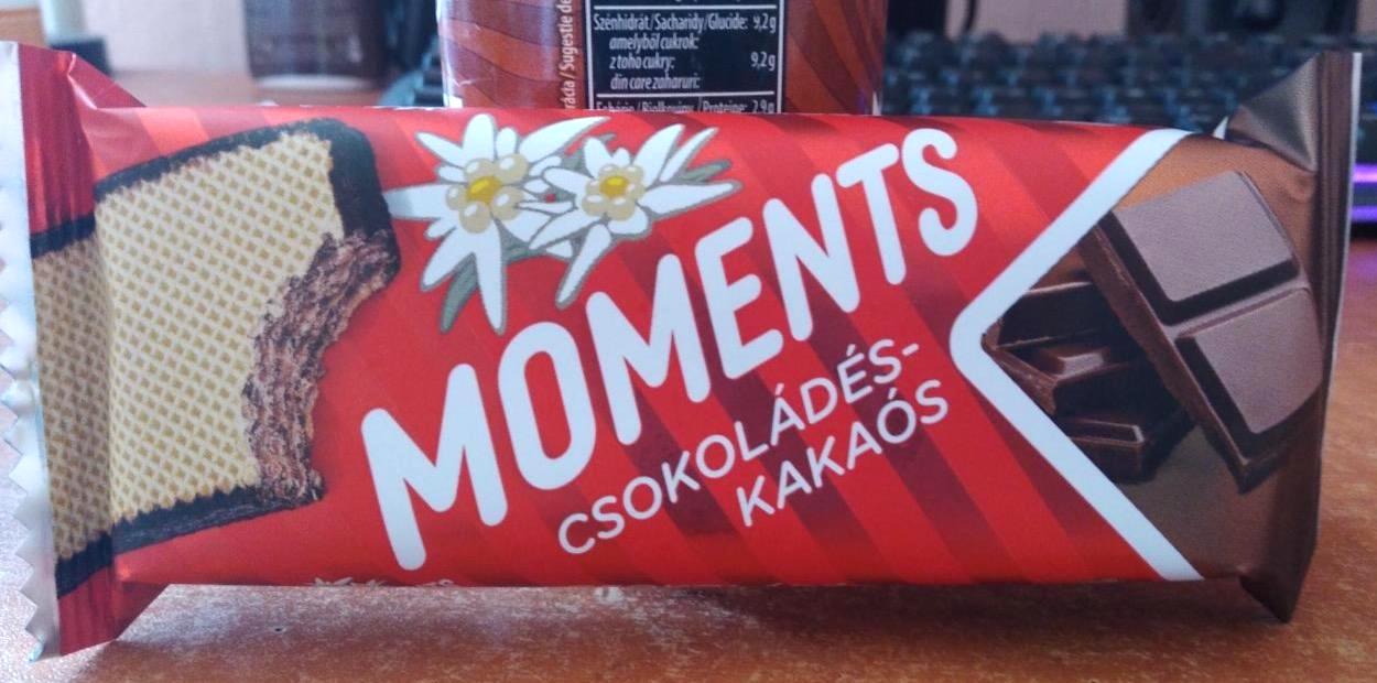 Képek - Moments kakaós bevonómasszába mártott, csokoládés-kakaós krémmel töltött ostyaszelet 45 g