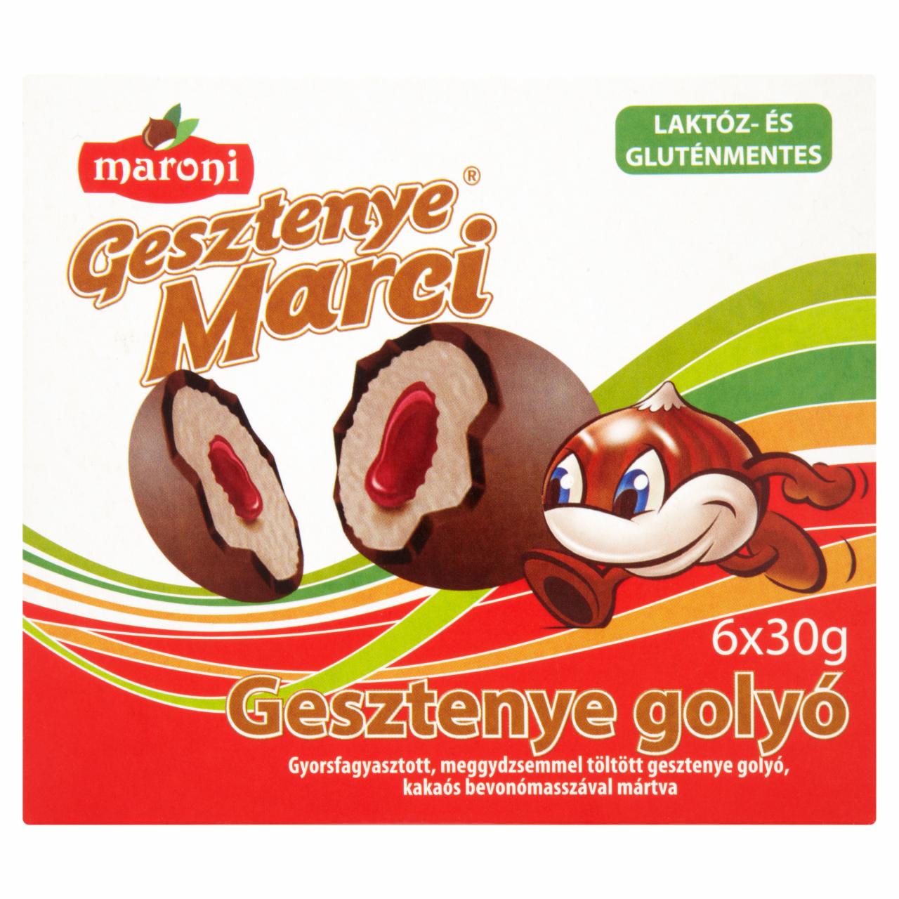 Képek - Maroni Gesztenye Marci gyorsfagyasztott laktóz- és gluténmentes gesztenye golyó 6 x 30 g (180 g)