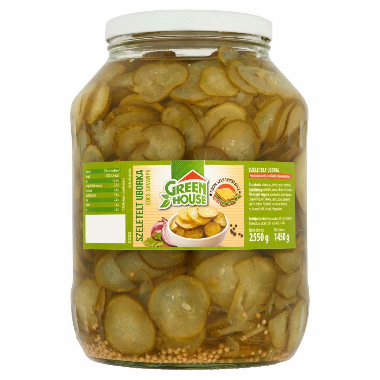 Képek - Greenhouse szeletelt édes-savanyú uborka 2550 g