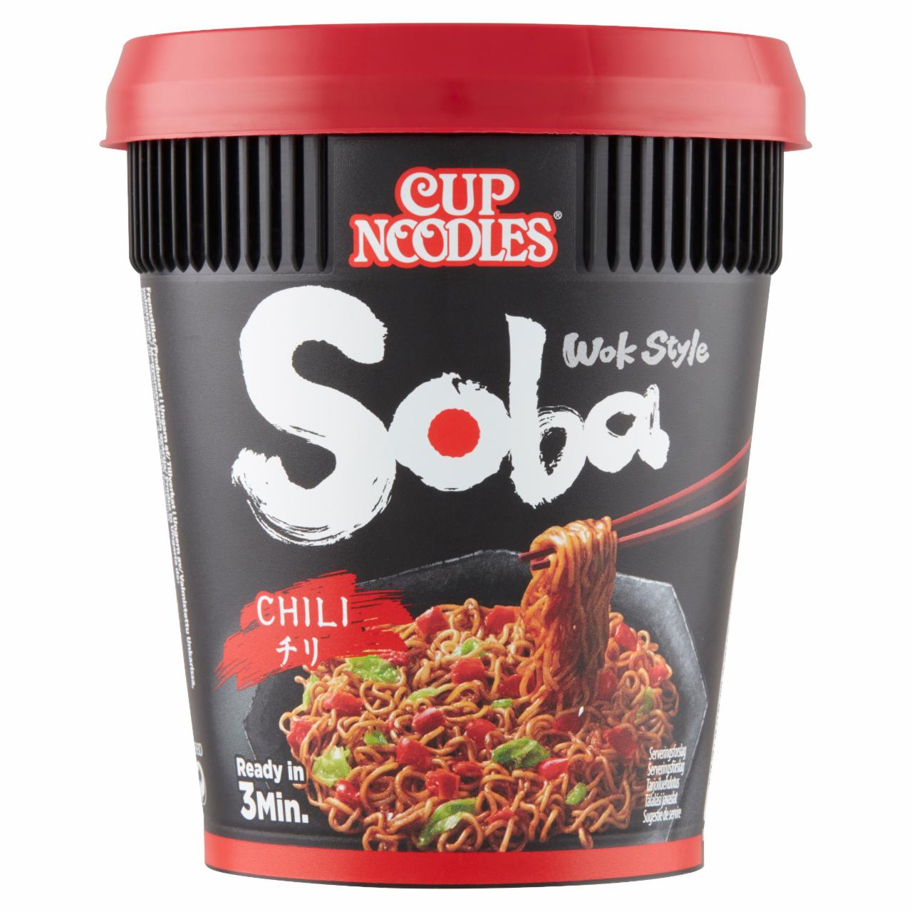 Képek - Nissin Cup Noodles Soba instant tészta búzalisztből chili ízesítő szósszal 92 g