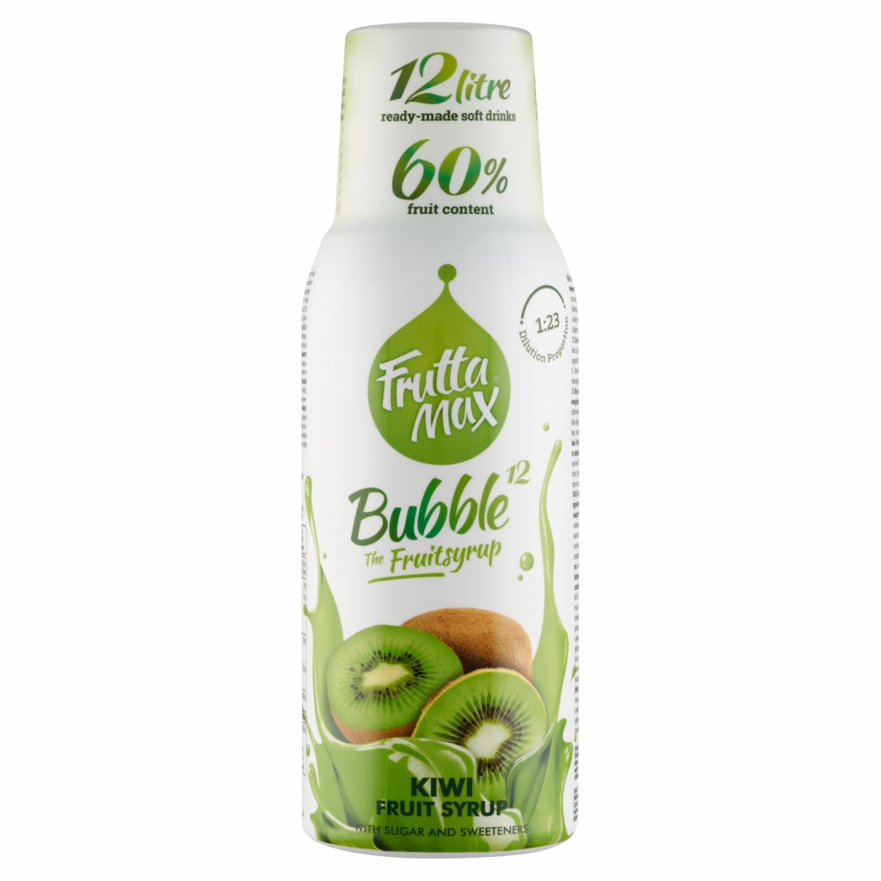 Képek - FruttaMax Bubble¹² kivi gyümölcsszörp izocukorral és édesítőszerekkel 500 ml