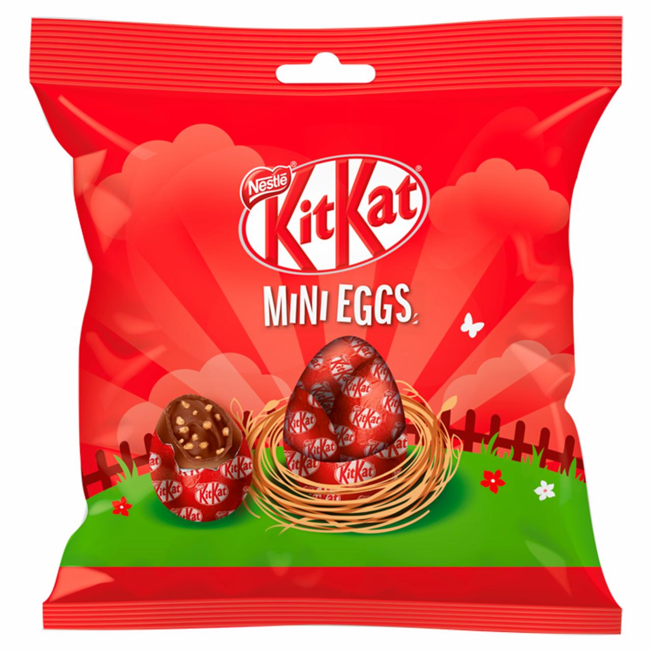 Képek - Kitkat tejcsokoládé tojás csokoládés töltelékkel, rizspehellyel, kekszporral, ostyadarabokkal 90 g