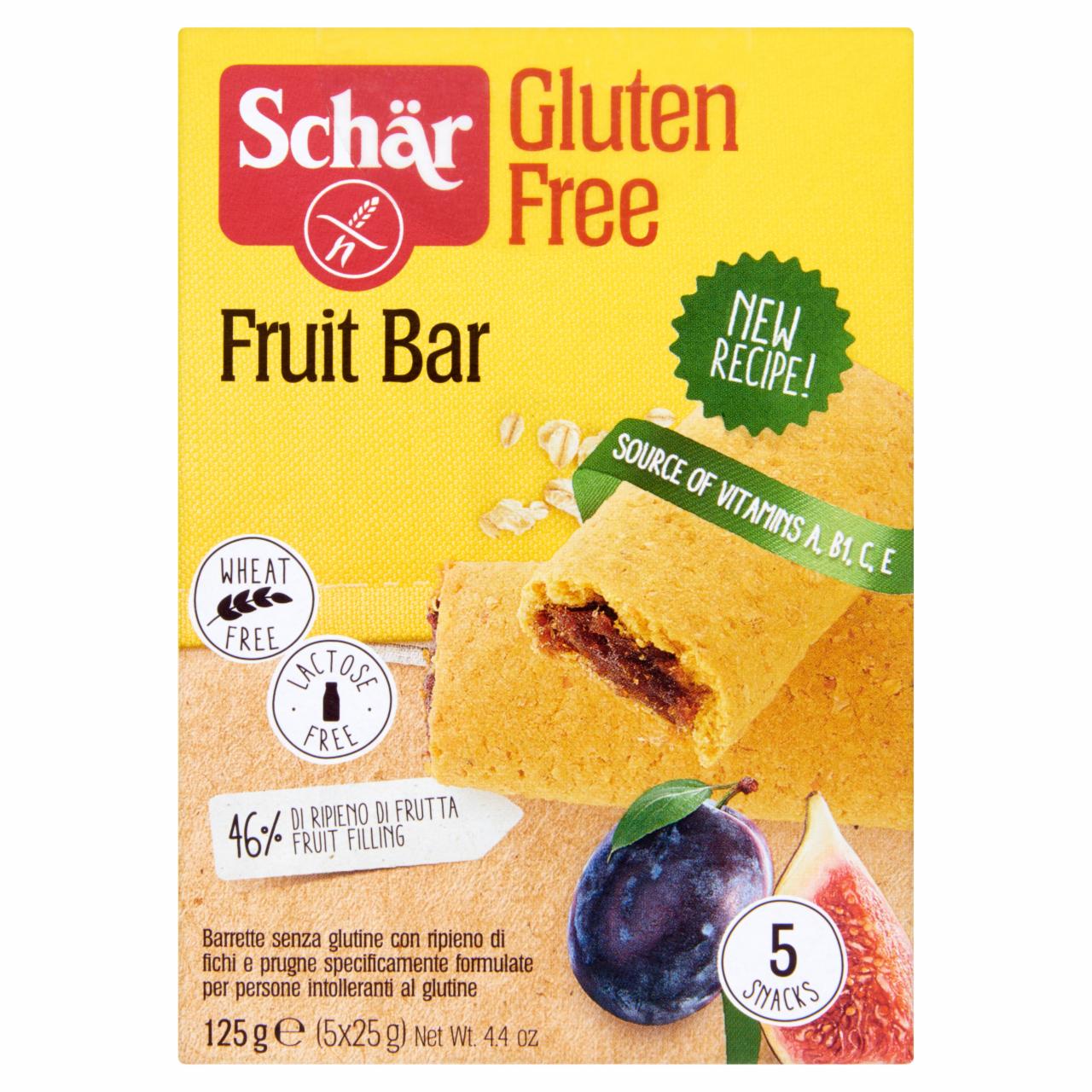 Képek - Schär Fruit Bar gluténmentes gyümölcsös szelet fügével, szilvával 125 g