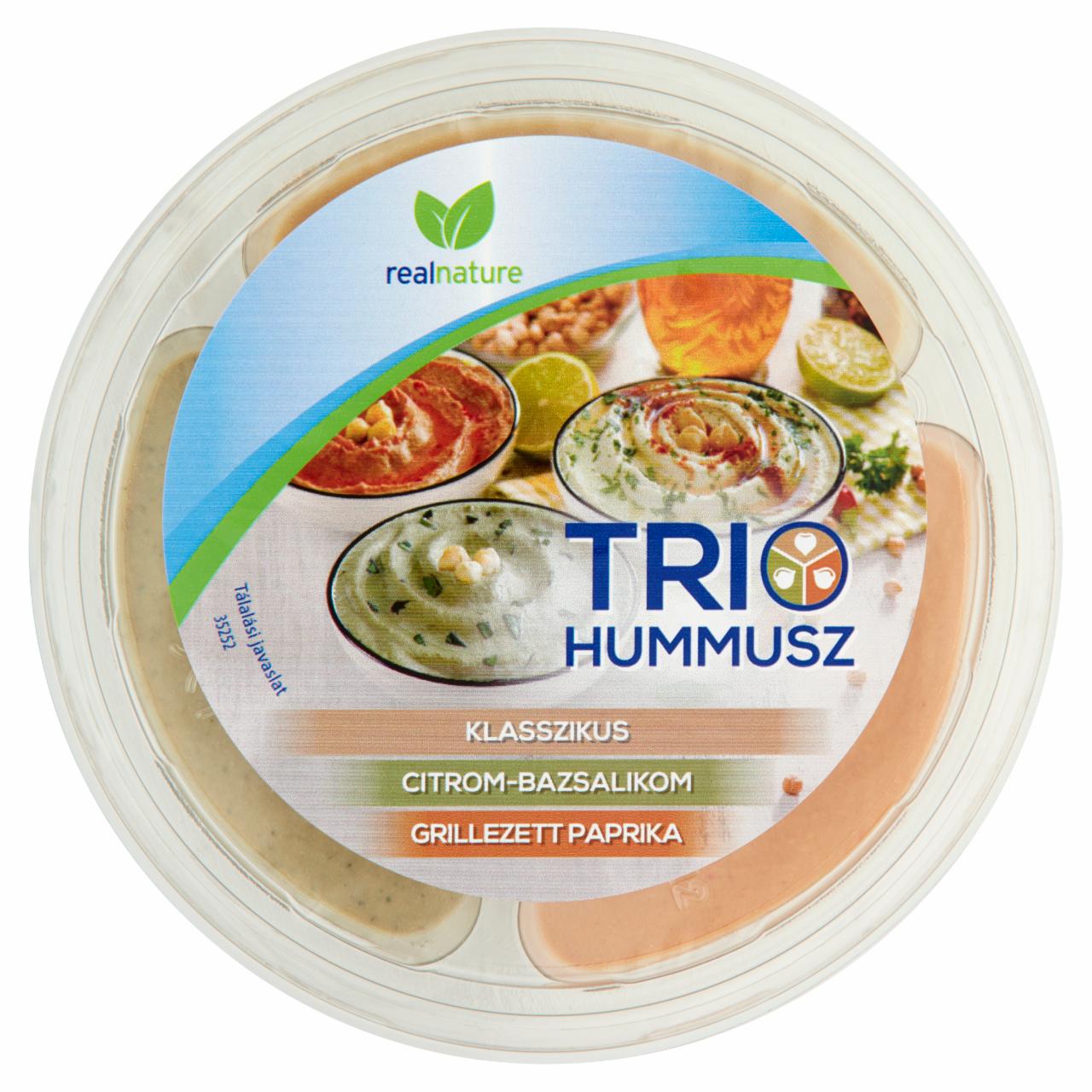 Képek - Real Nature Trio hummusz Citrom-Bazsalikom 210 g