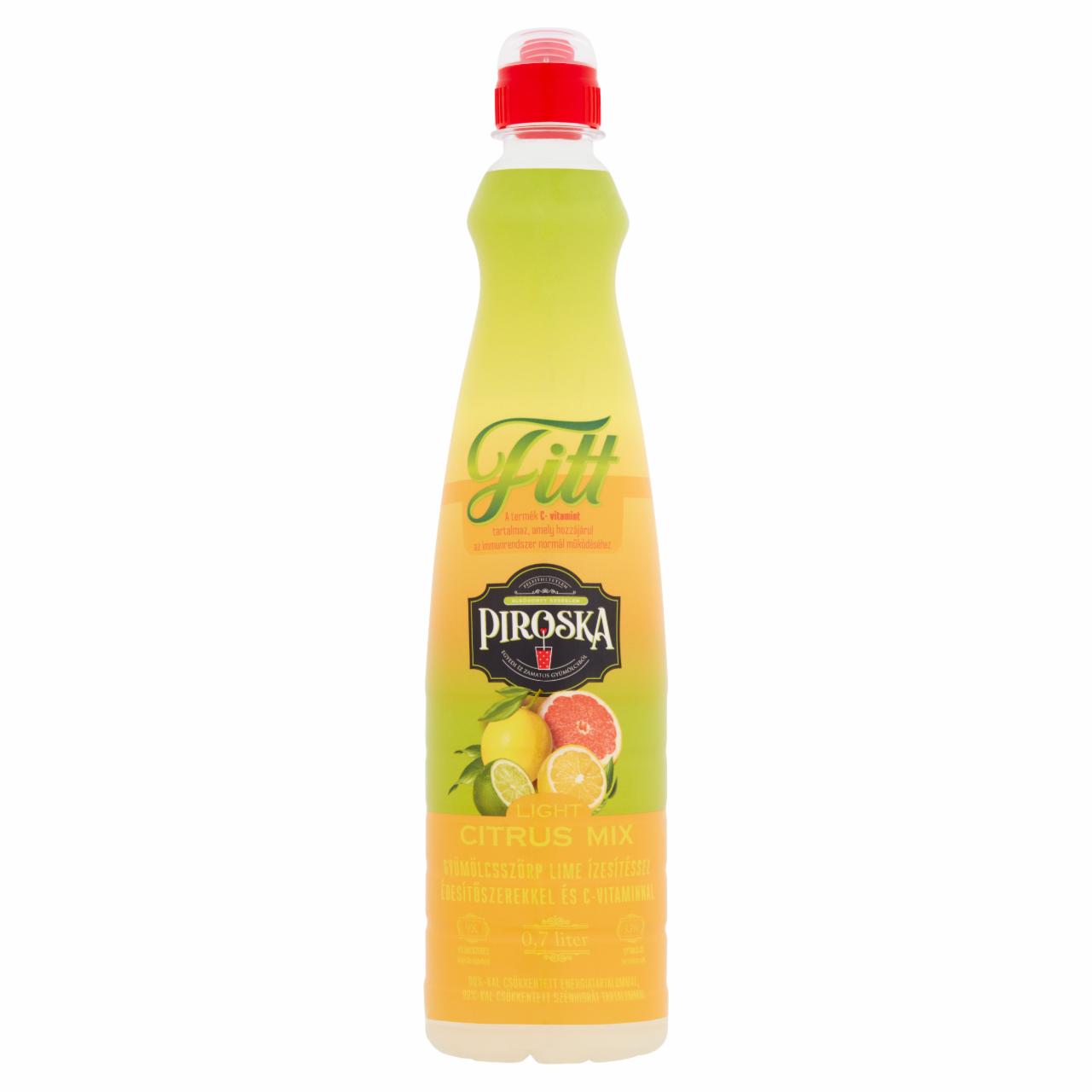Képek - Piroska Fitt Light Citrus Mix gyümölcsszörp lime ízesítéssel, édesítőszerekkel és C-vitaminnal 0,7 l