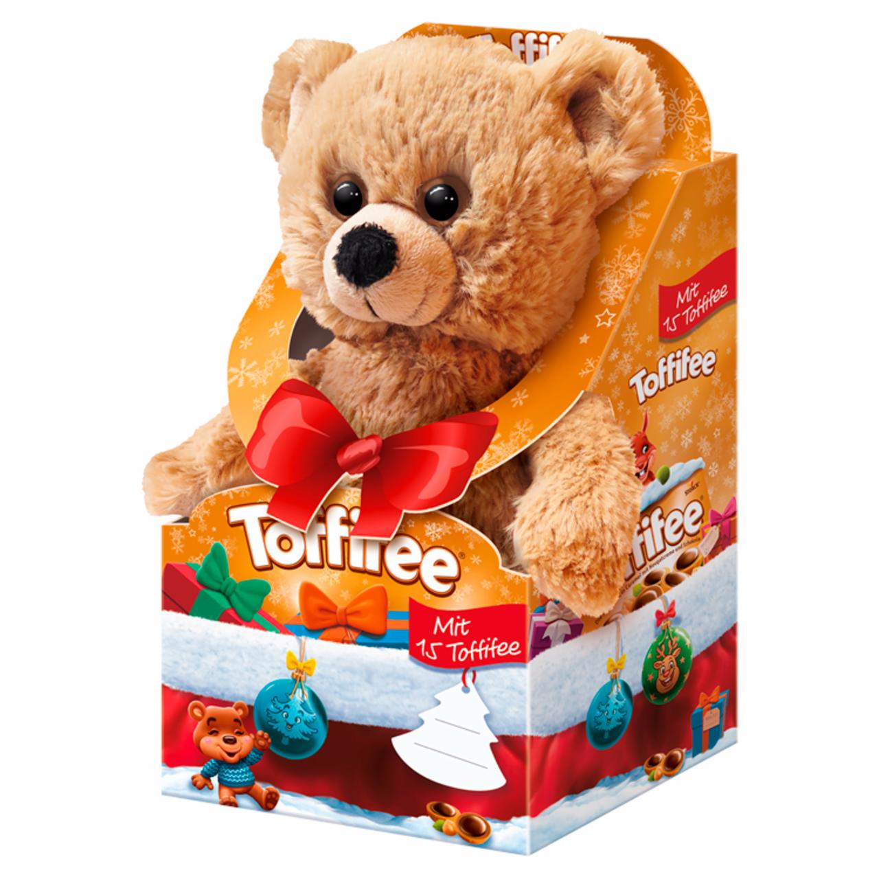 Képek - Toffifee mogyoró karamellben, mogyorós nugátkrémmel és csokoládéval, plüss figurával 125 g