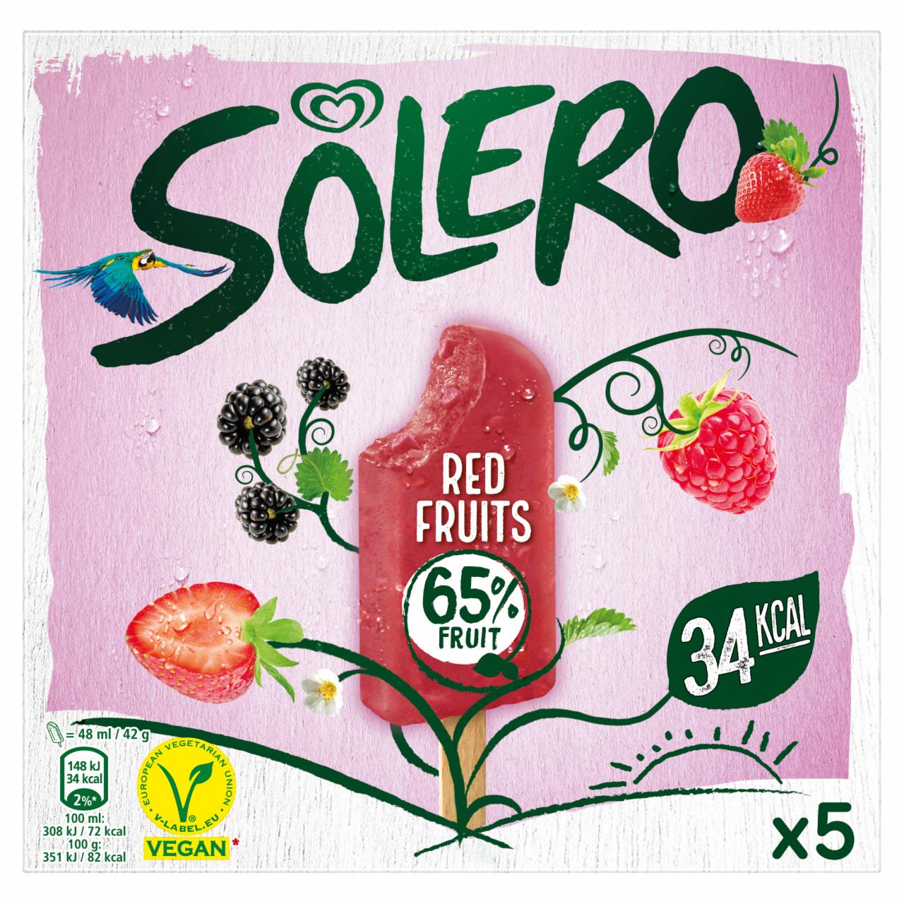 Képek - Solero multipack jégkrém piros gyümölcsös 5 x 48 ml