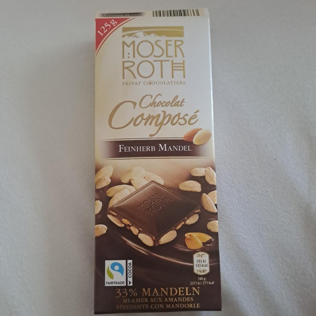 Képek - Chocolat composé feinherb mandel Moser Roth