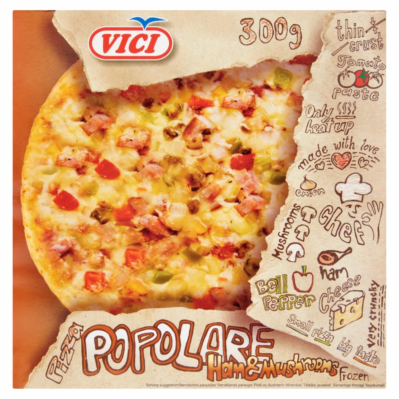 Képek - Vici Pizza Popolare gyorsfagyasztott sonkás-gombás pizza 300 g