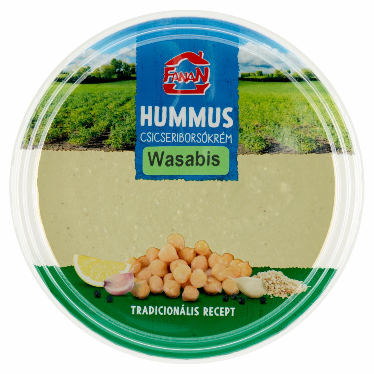 Képek - Fanan hummus wasabis csicseriborsó krém 250 g