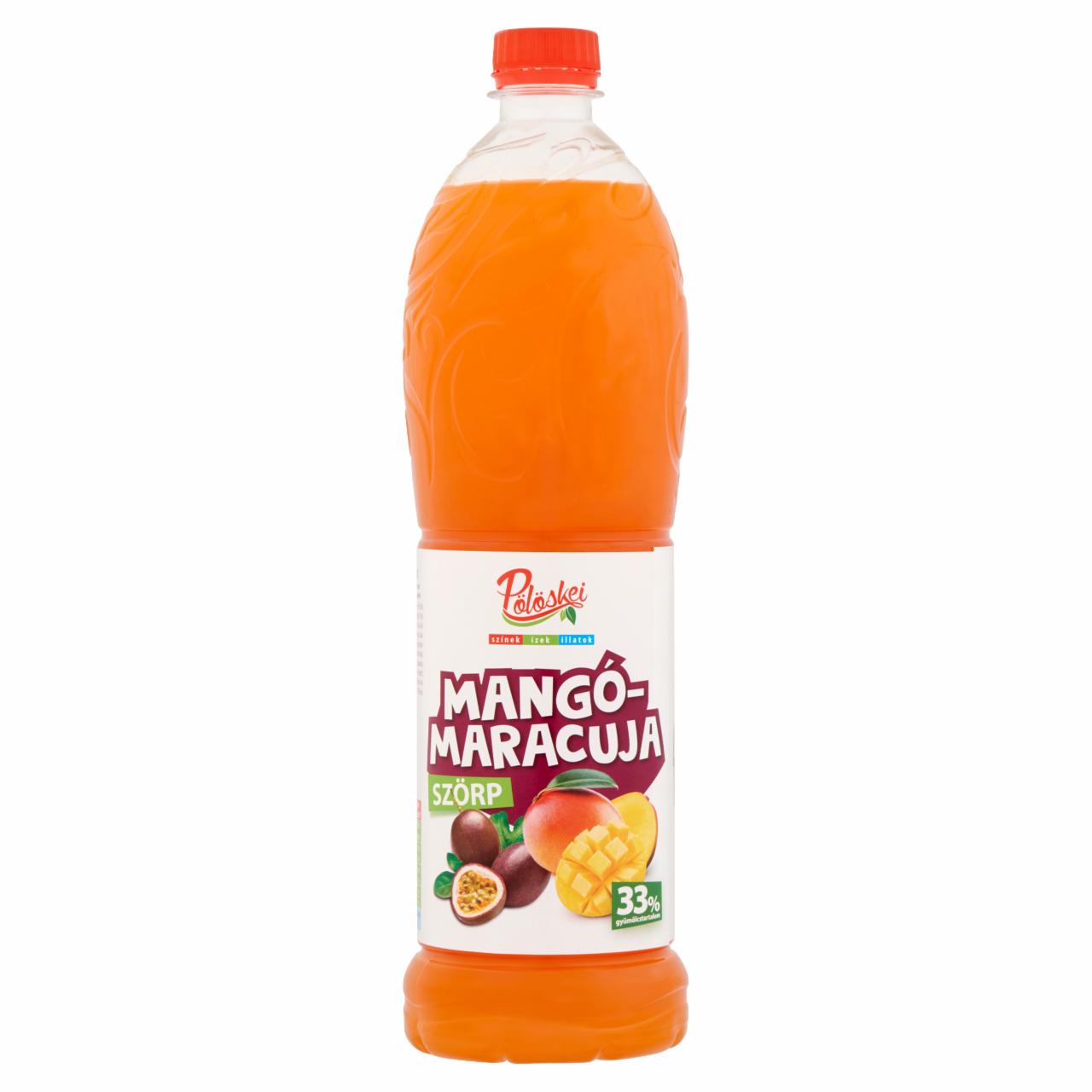 Képek - Pölöskei mangó-maracuja ízű vegyes gyümölcsszörp cukorral és édesítőszerrel 1 l