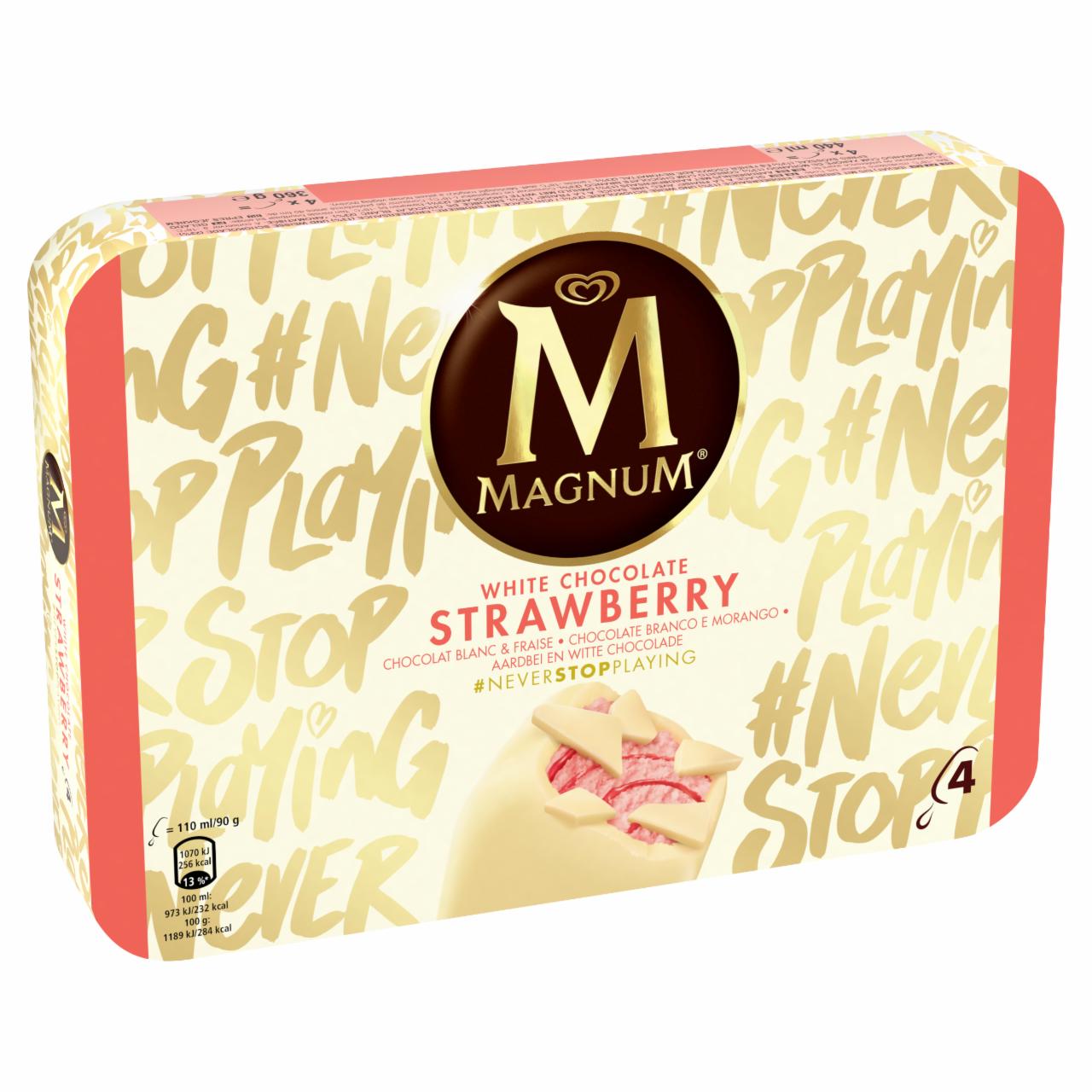 Képek - Magnum eper-fehércsokoládé multipack jégkrém 4 x 110 ml