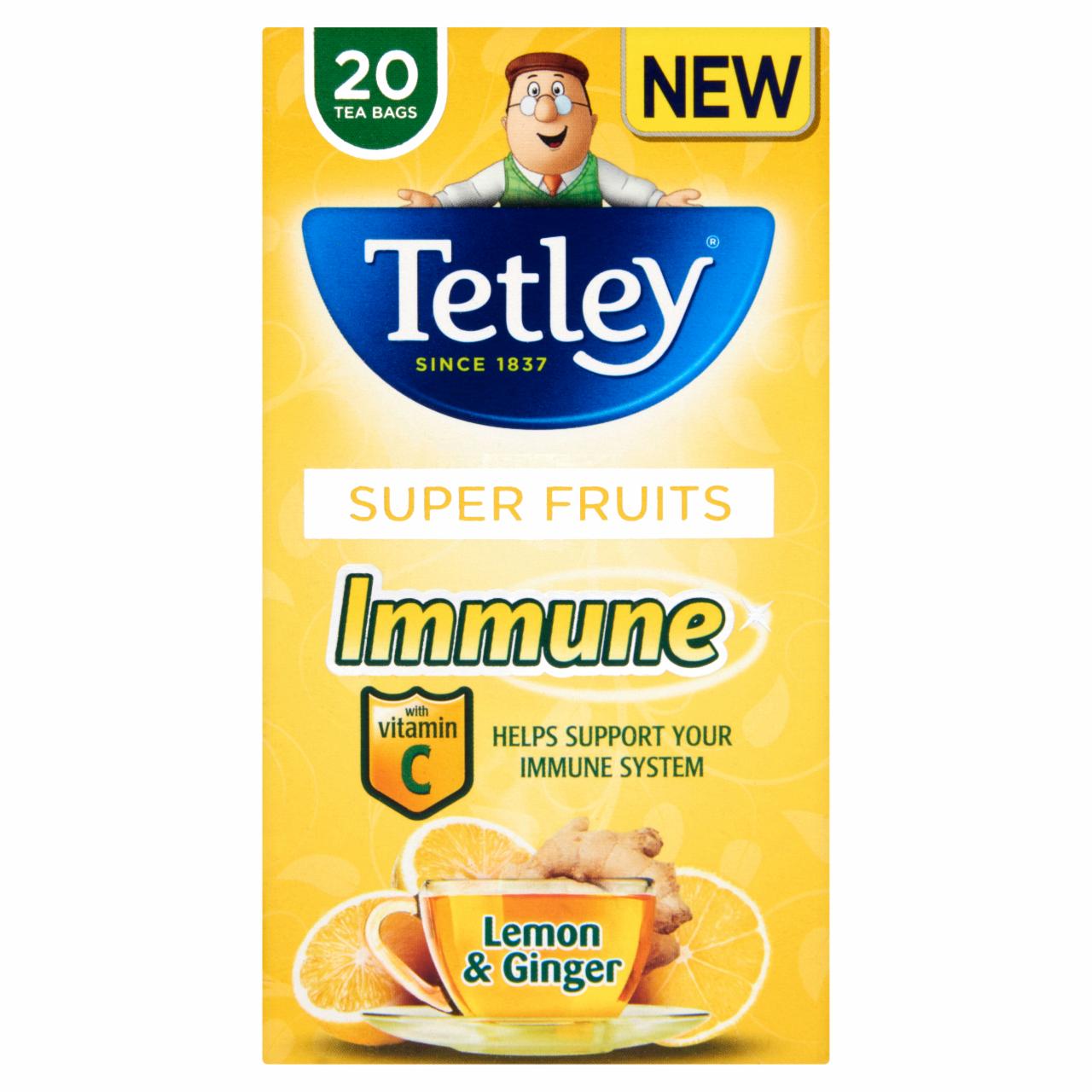 Képek - Tetley citrom és gyömbér gyümölcstea hozzáadott C-vitaminnal 20 filter 40 g