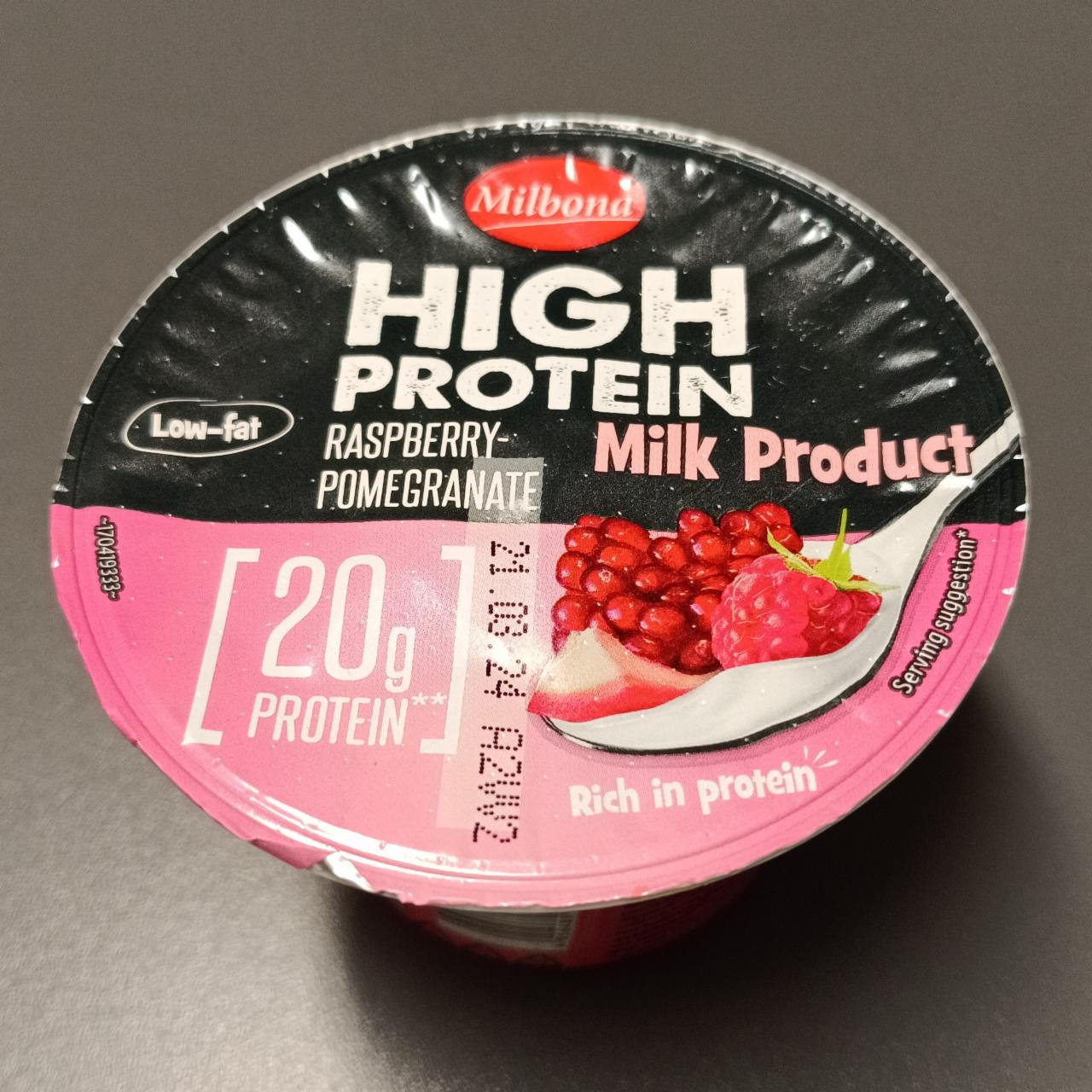 Képek - High protein milk product Rasberry-pomegranate Milbona