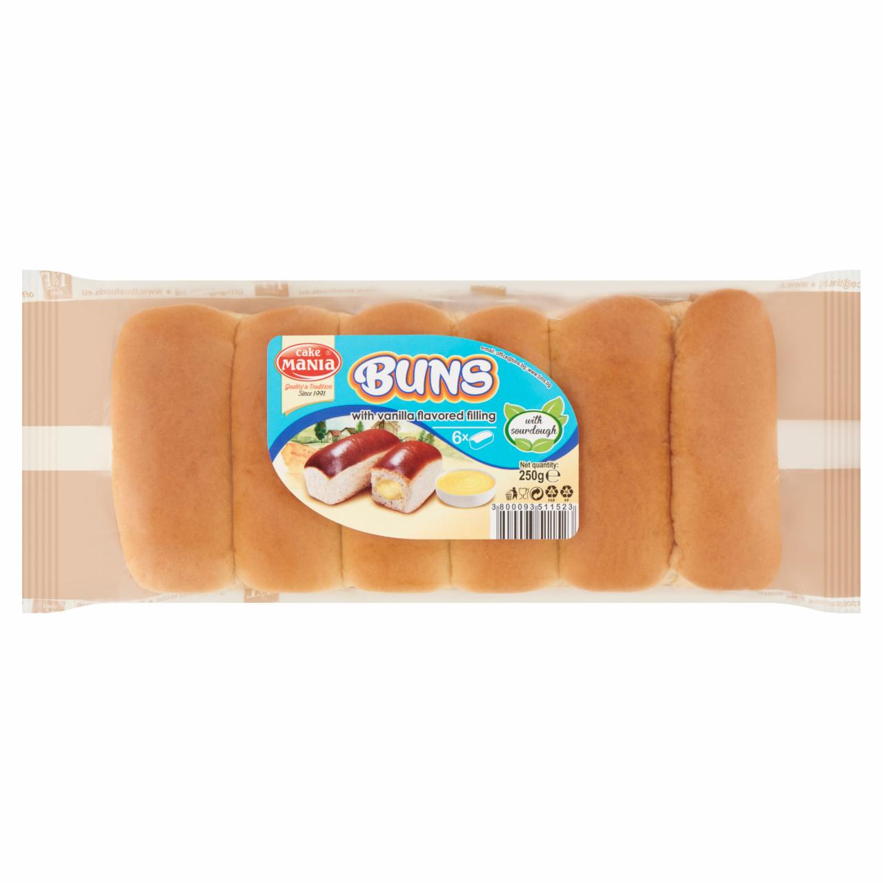 Képek - Cake Mania Buns vanília krémmel töltött molnárka kovásszal és vaníliás töltelékkel 6 db 250 g